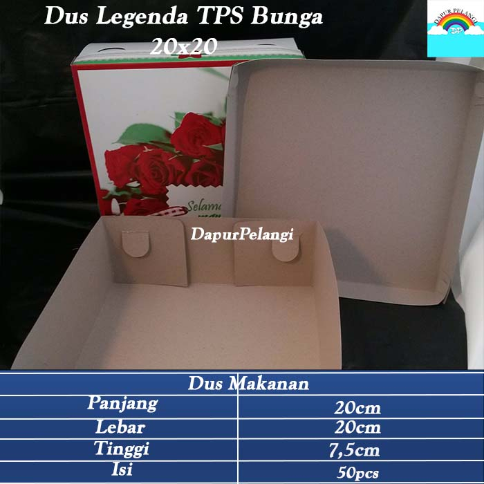 Dus Makanan/Dus Snack/Dus Kue/Dus Legenda TPS Bunga 20x20