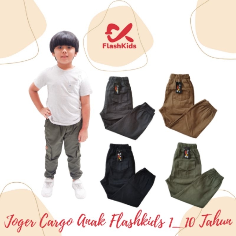 Flashkids Joger Cargo Anak 1-10 Tahun Stretch