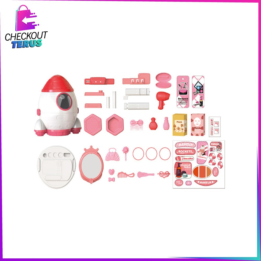 CT M323 Mainan Masak Masakan Anak Pretend Play Set Motif Rocket Unisex Mainan Edukasi Fast Food Simulation Kitchen Set Kids Toys Makeup