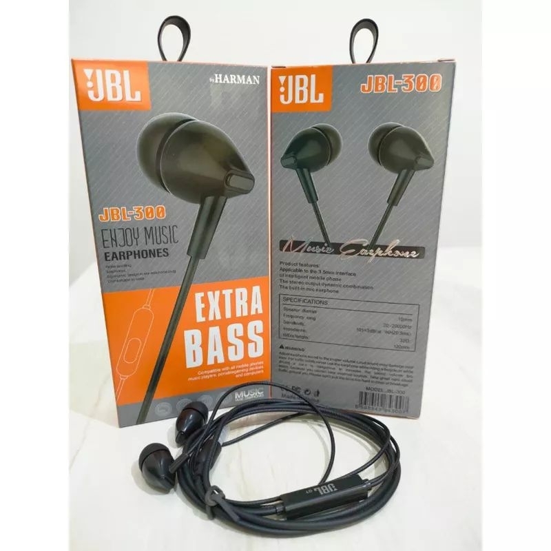 Headset JBL-300 Musik Extra bass + packing import