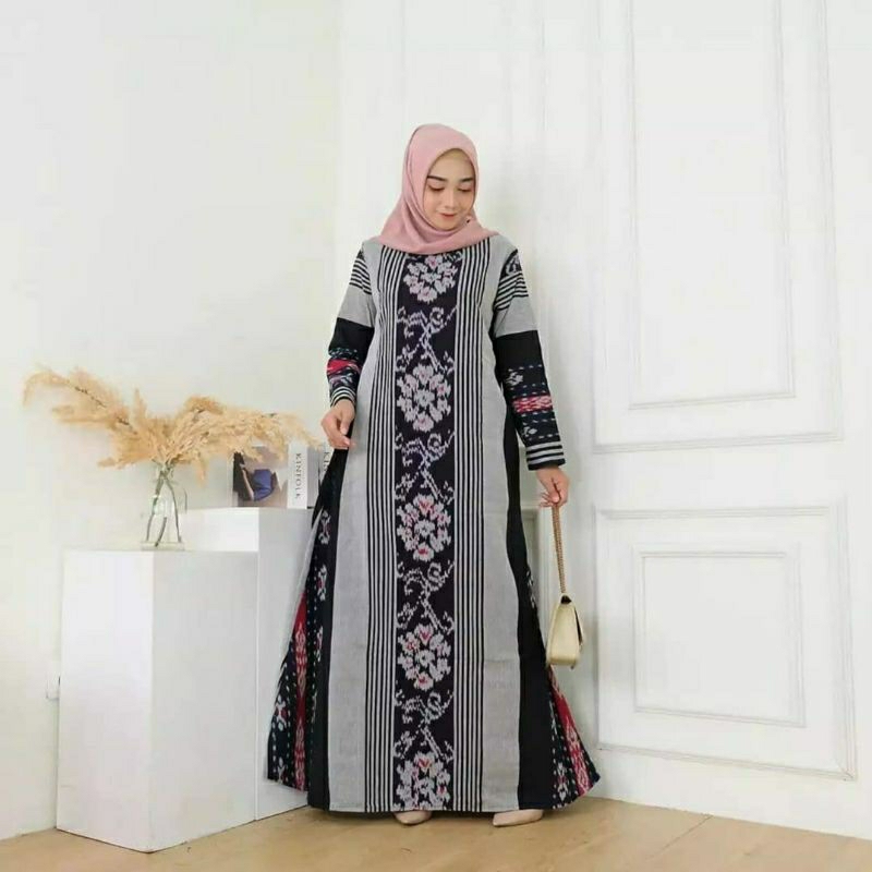 gamis pesta gamis kondangan gamis tenun baju tenun jepara dress wanita kekinian Gt4