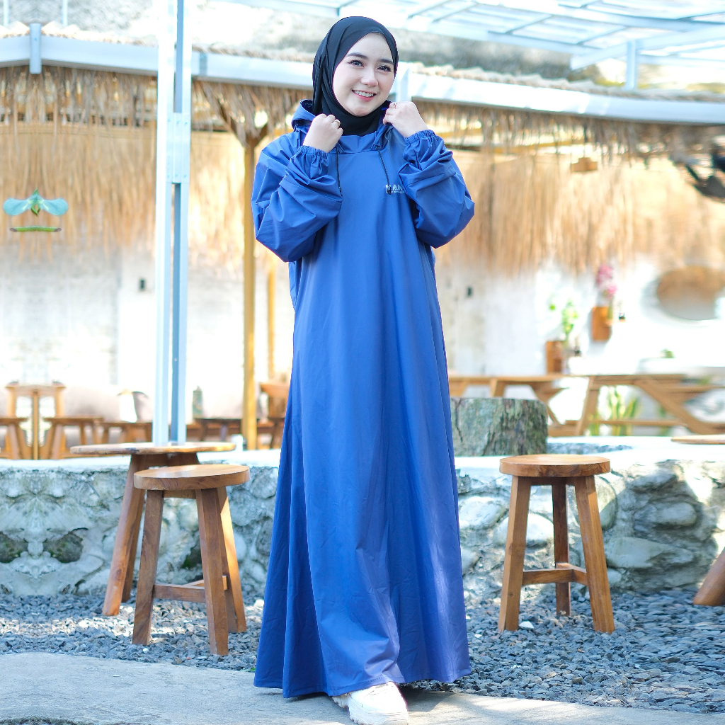 JAS HUJAN GAMIS WANITA MUSLIMAH MURAH KUAT TEBAL ELASTIS TAHAN AIR PREMIUM