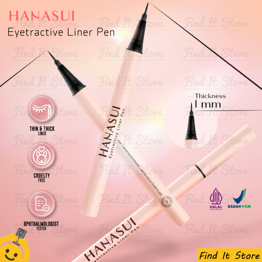 Hanasui Eye Makeup Series | Eyebrowtiful Pencil | Eyetractive Liner Pen | Pensil Alis | Eyeliner Spidol | ORIGINAL BPOM HALAL