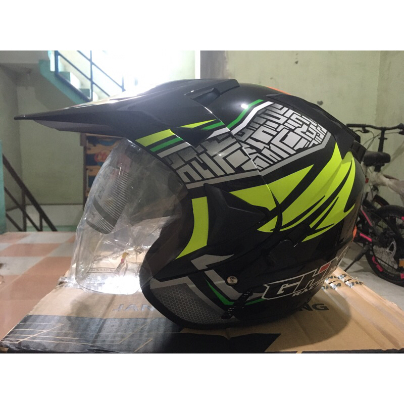 Helm semi Cross Double Visor RCH stabilo DOFF