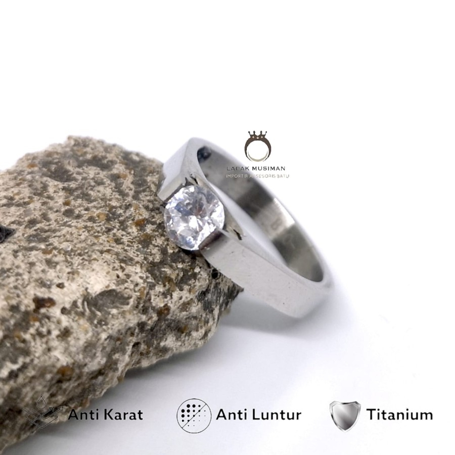 Cincin Wanita Titanium Kesehatan Bio G Asli Anti Karat