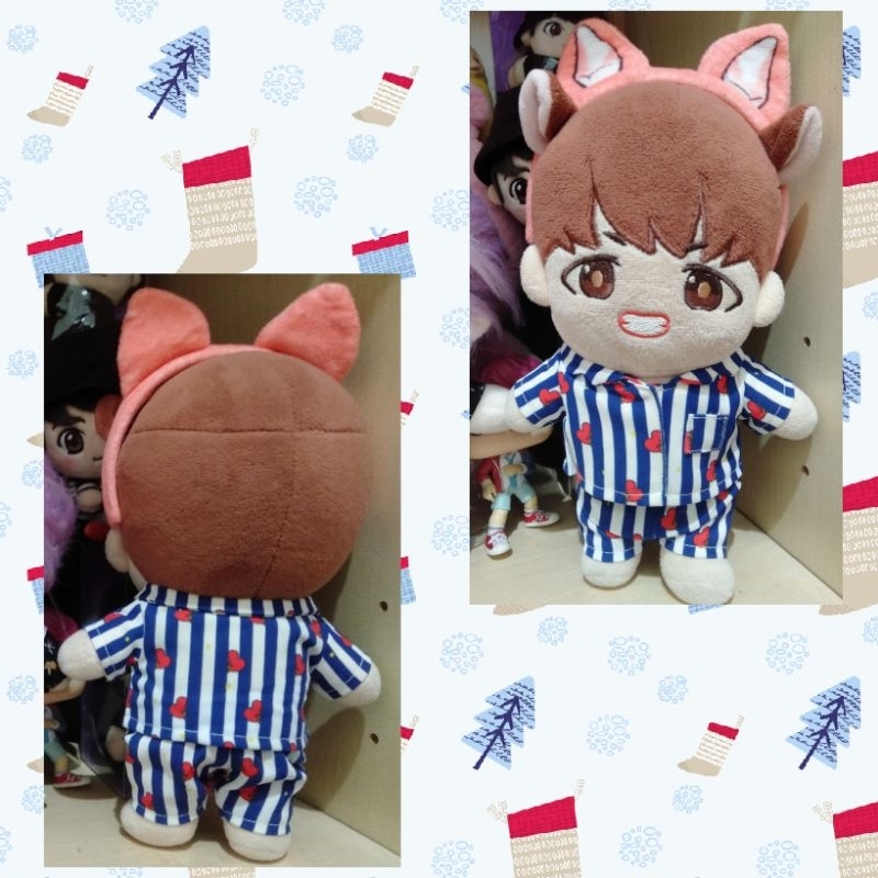 Standing Plush Doll BTS Jungkook With Piyama Tata Ears premium edition