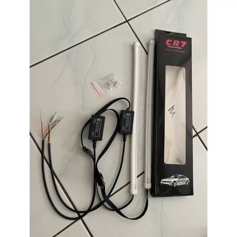 Lampu led alis 30cm drl fleksibel 2warna sein running 30cm 2 mode grade A no bintik