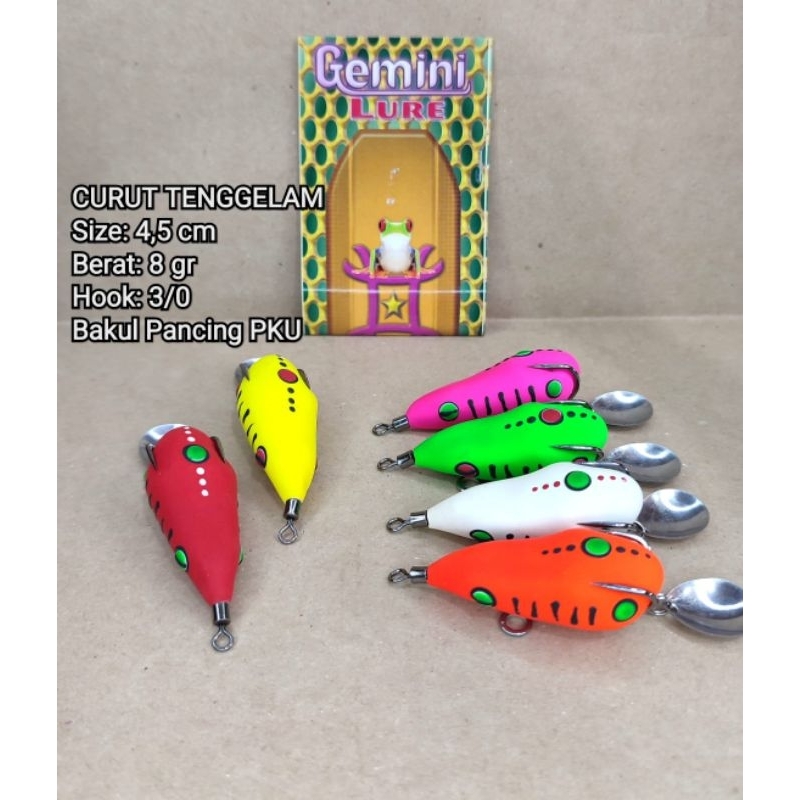 CURUT TENGGELAM GEMINI LURE. umpan gabus. umpan dalam. umpan casting. umpan karet. umpan mainan.