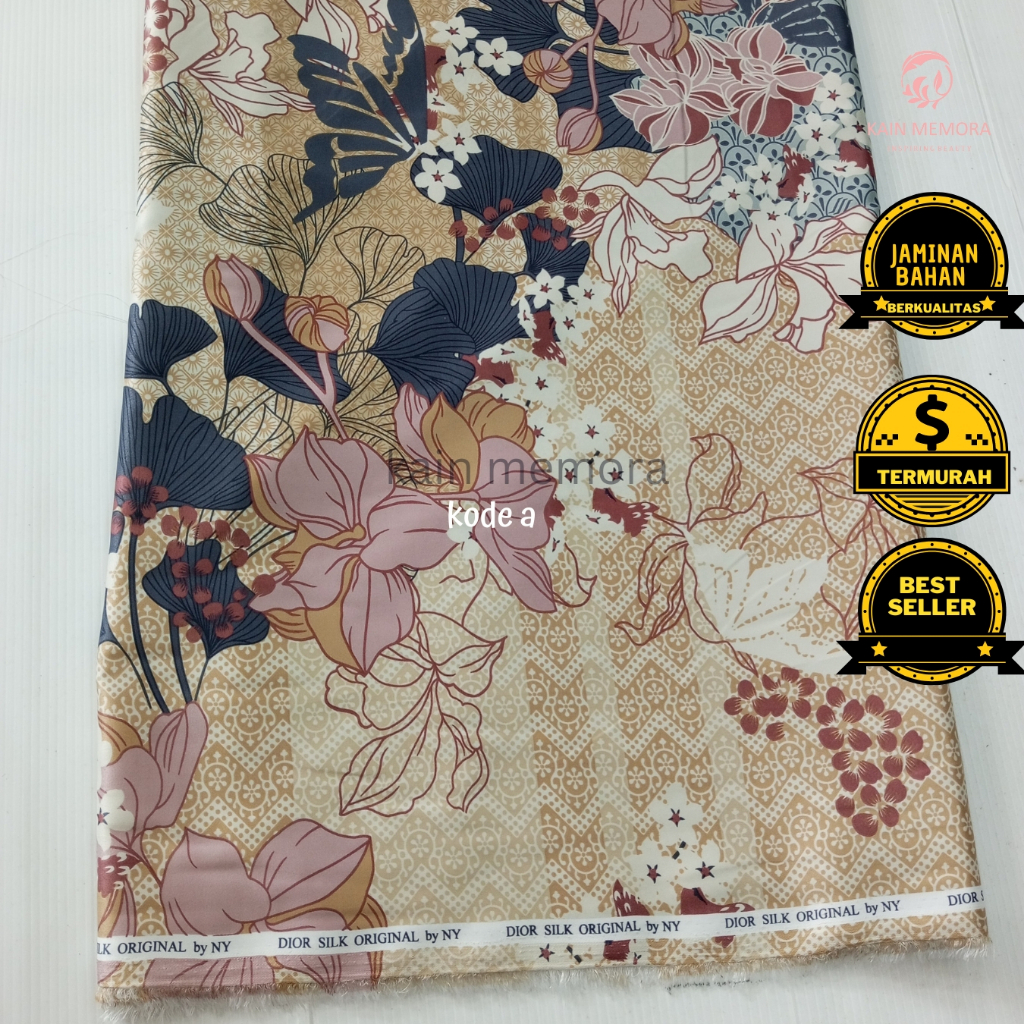 Kain Memoradior Silk Motif Bunga  Elegan Vol 9 Qualitas Qood Premium Lebar 150 cm