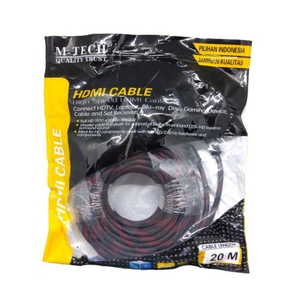 KABEL HDMI JARING 20 METER HIGH QUALITY ORIGINAL MTECH