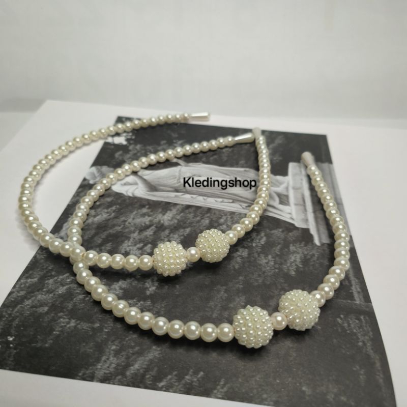 Bando mutiara korea 2 mutiara/ bando pearl hijab/ bandana pesta