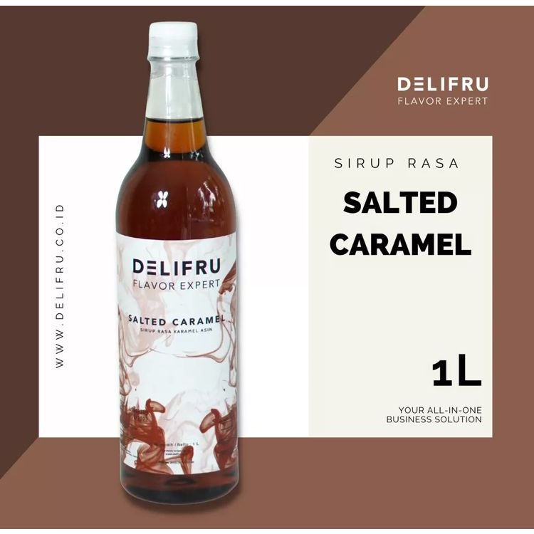 

DELIFRU Salted Caramel Syrup 1 Liter - Sirup Salted Karamel Premium