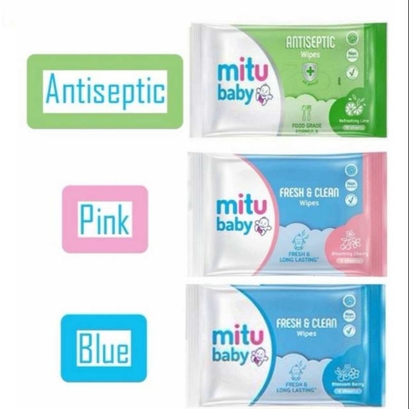 ✨ FSFF ✨ Mitu Baby Tisu Basah 4 sheets Tissue Travel pack