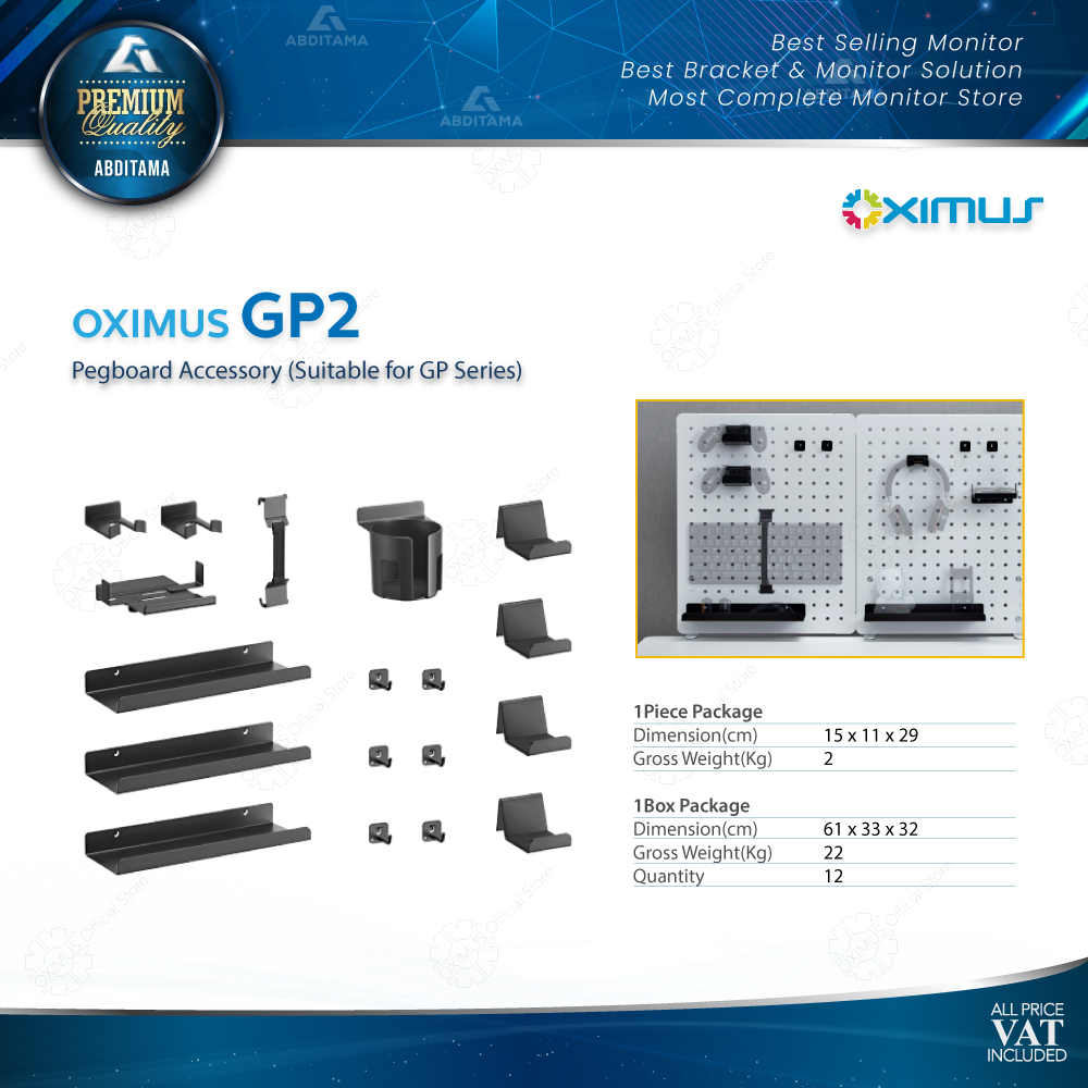 Aksesories Papan berlubang Pegboard DIY untuk GP series Oximus GP2