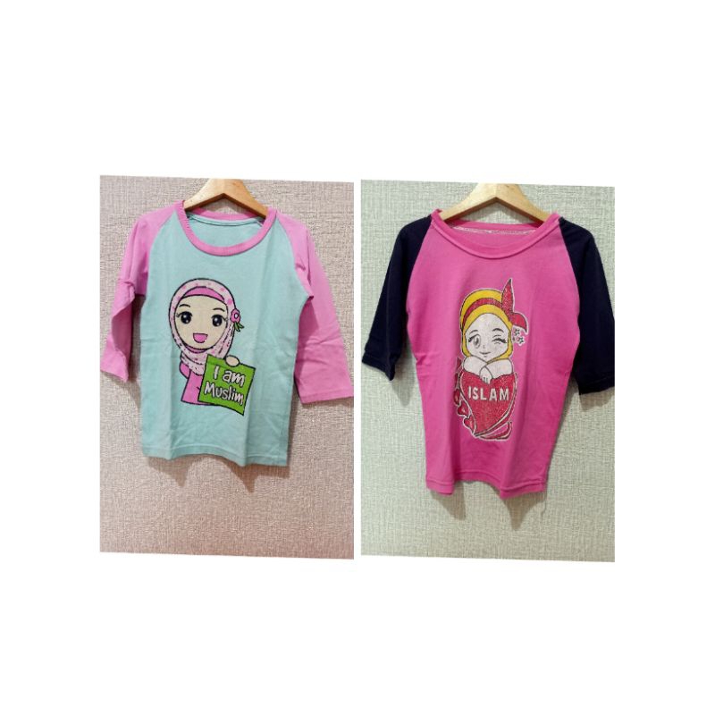Kaos Raglan Anak Perempuan Preloved