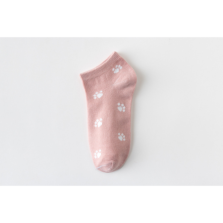 BV.ID KK1258 Kaos Kaki Pendek Semata Kaki Ankle Socks Wanita Motif Pink Korean Socks Import