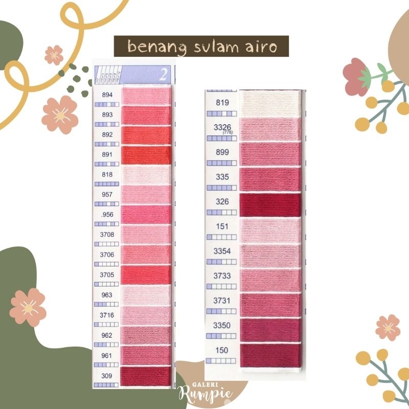 [AIRO] Benang Sulam Embroidery Airo - Pink (Airo Katalog 2)