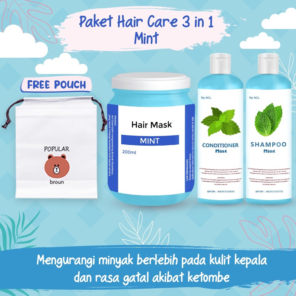 [BPOM] PAKET HAIR CARE 3IN1 / PAKET HEMAT HAIR CARE / HAMPERS HAIR MASK FREE POUCH / HAMPERS HAIR CARE ISI 3 PCS