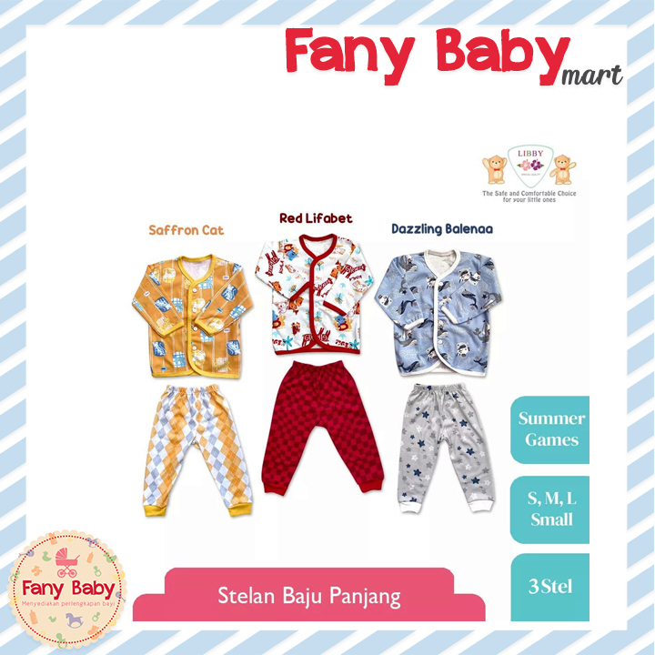 LIBBY SETELAN PANJANG KANCING DEPAN ISI 3 PCS - NEW MOTIF