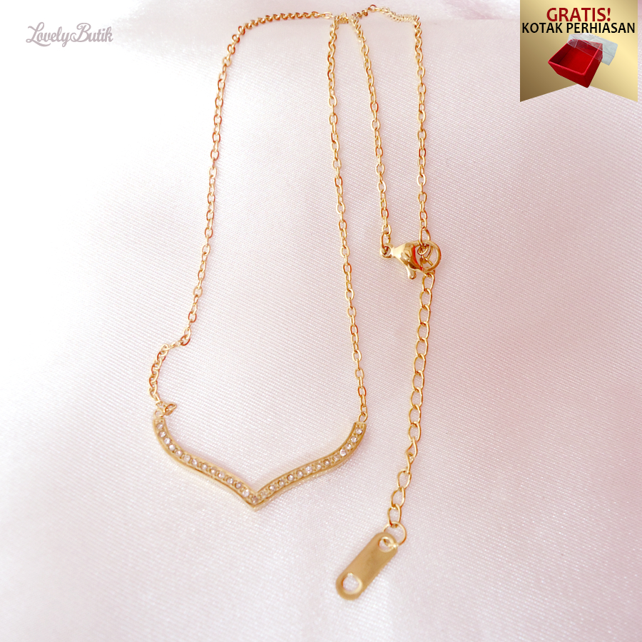 Kalung Titanium Wanita Anti Karat Korean Style Import Fujit4 GRATIS  KOTAK PERHIASAN - Lovelybutik