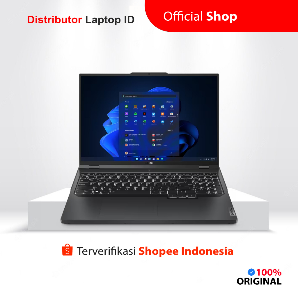 LAPTOP GAMING LENOVO LEGION 5 PRO 16ARX8 / RYZEN 7 7745HX RTX 4070 / RAM 16GB SSD 1TB / 16 INCH WQXGA IPS / WINDOWS 11 OHS - CICILAN 0%