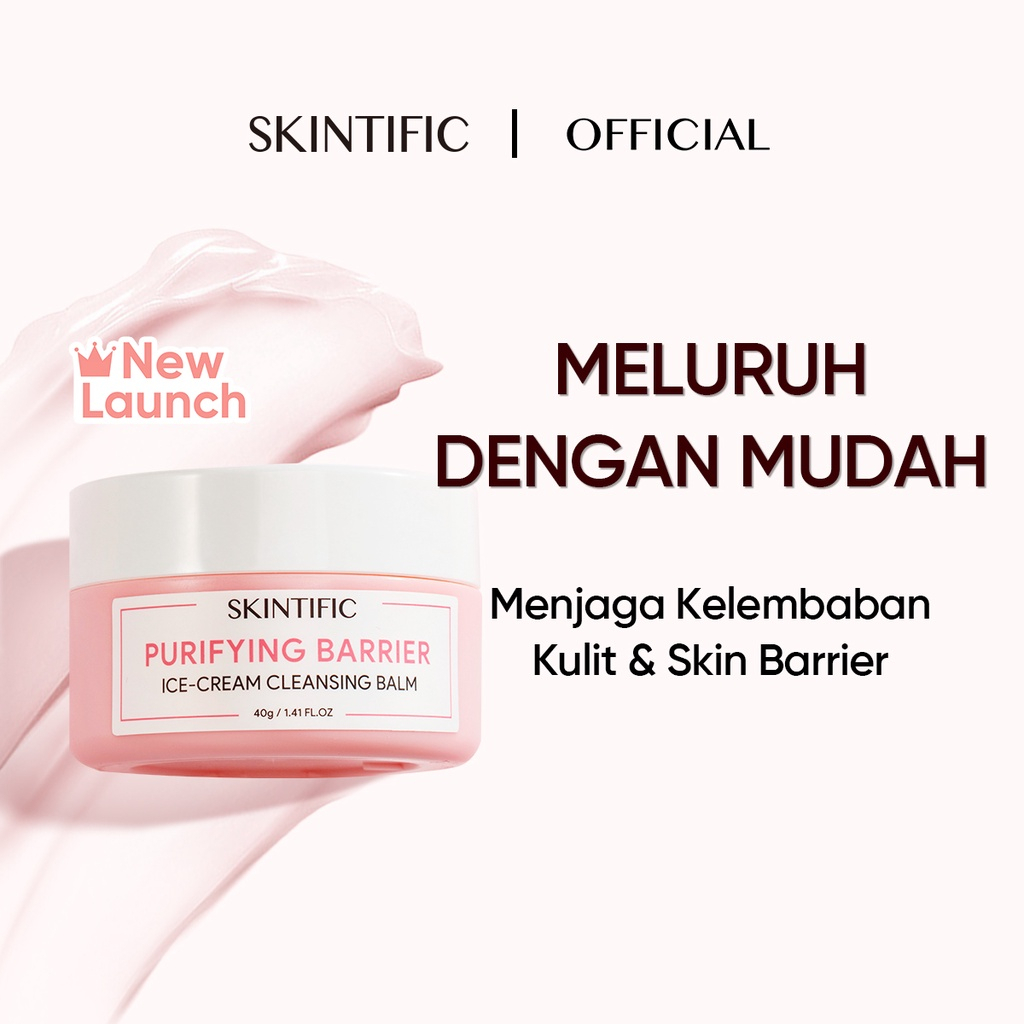 SKINTIFIC Cleansing Balm Make Up Remover 40g Purifying Barrier Ice Cream Pembersih Makeup Muka Cosmetics Oil Cleanser