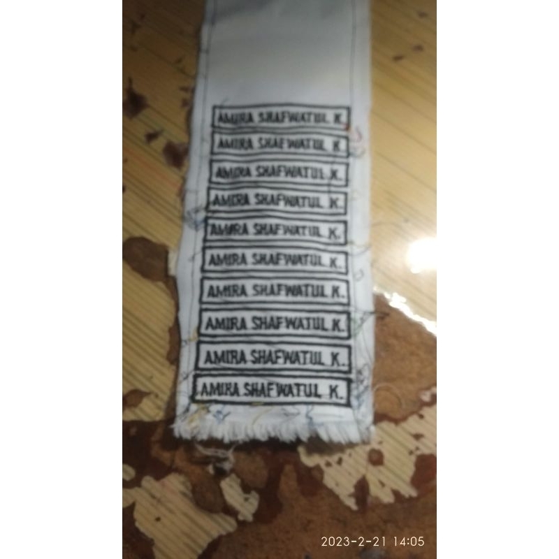 Bet Nama bordir Seragam sekolah