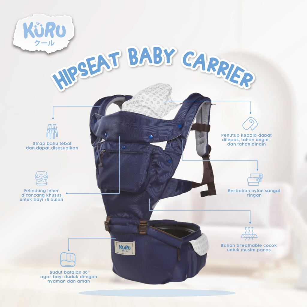 KURU BC31 Hip Seat Premium Baby Carrier | Gendongan Bayi HipSeat Ergonomis