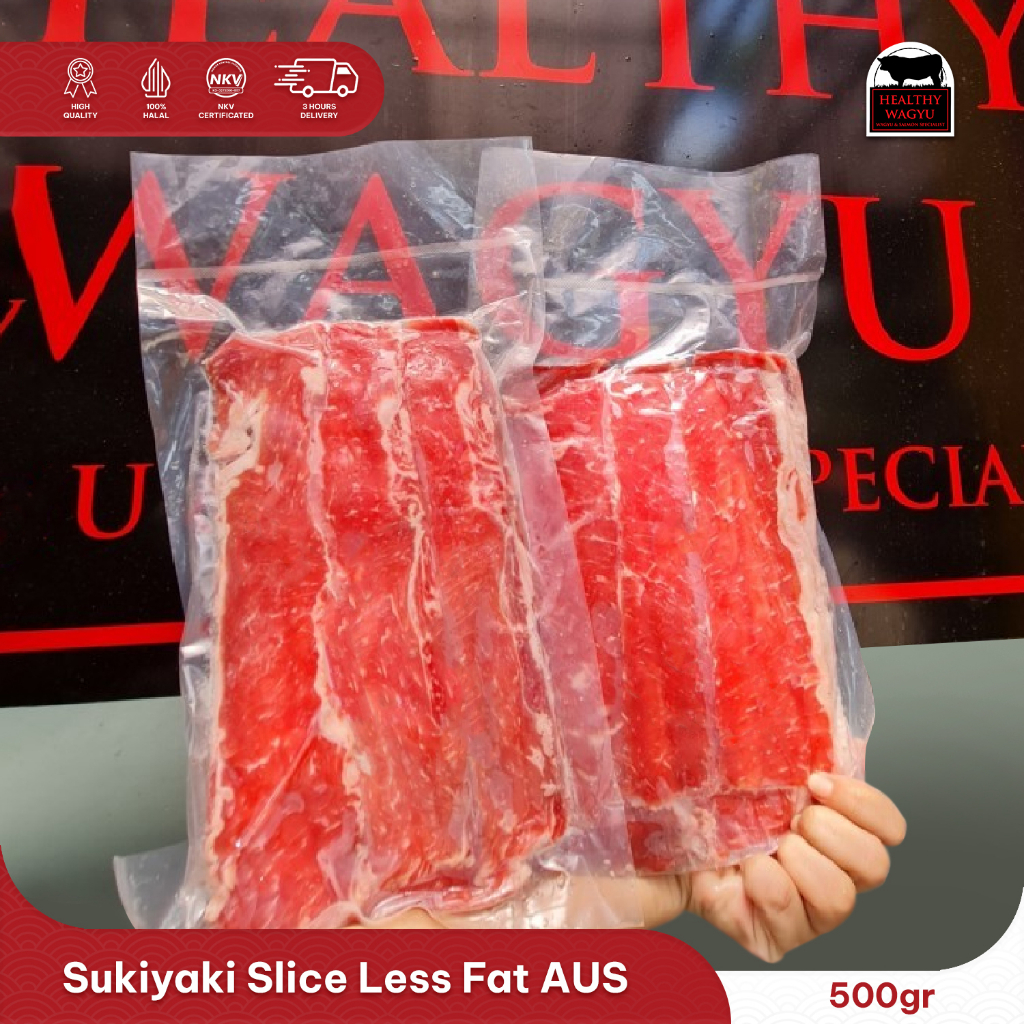 

Sukiyaki Beef Slice Daging Sapi Slice Tanpa lemak Australia 500gr Healthy Wagyu