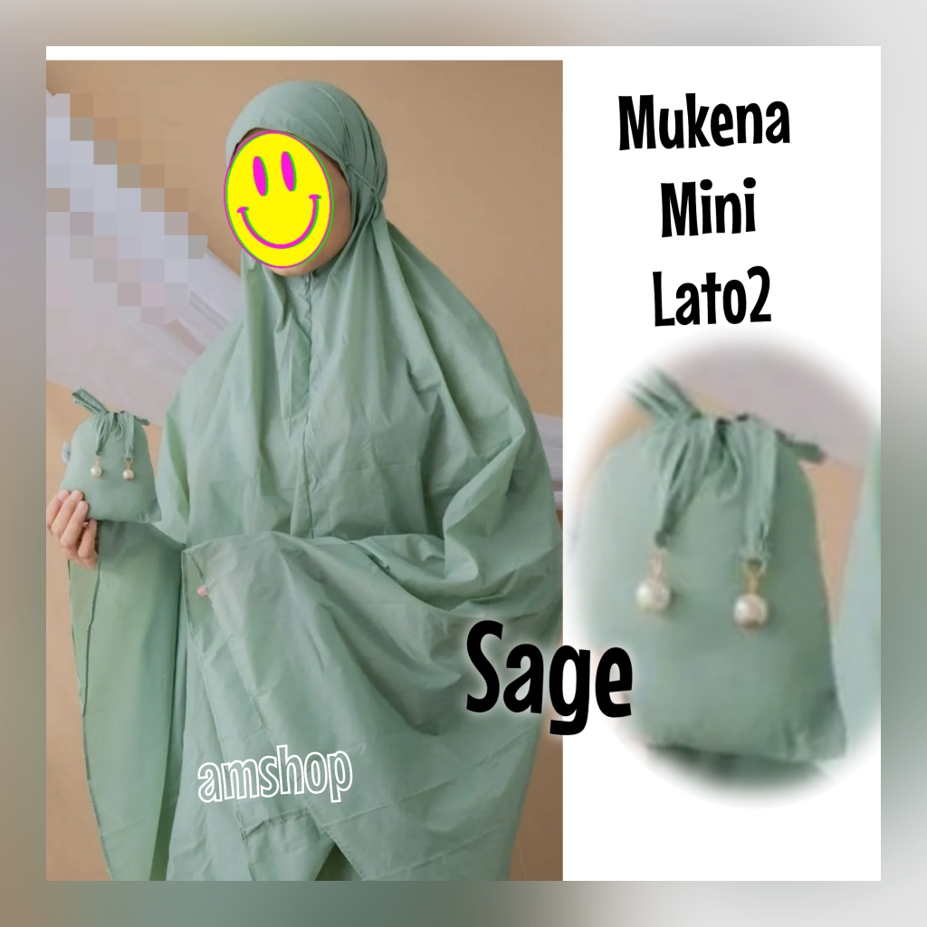 Mukena  Jumbo Traveling Mini LatoLato Sleting Adem Ringan Parasut KOrea