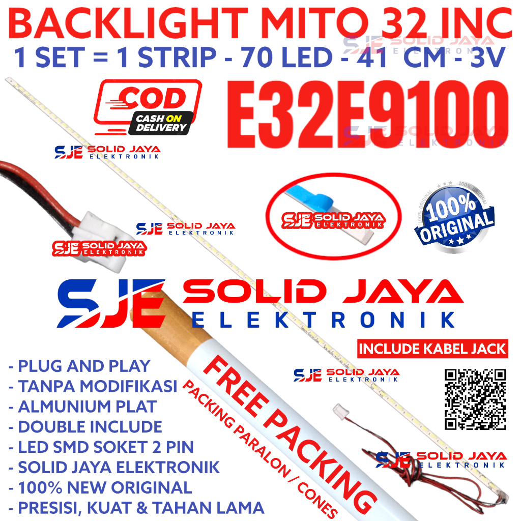 BACKLIGHT TV LED MITO 32 INC E329100 E 32E9100 32E 9100 LAMPU BL SMD 70K 70LED 70 KANCING LED LIDI BERAS STRIP STRIPS BL 32INC