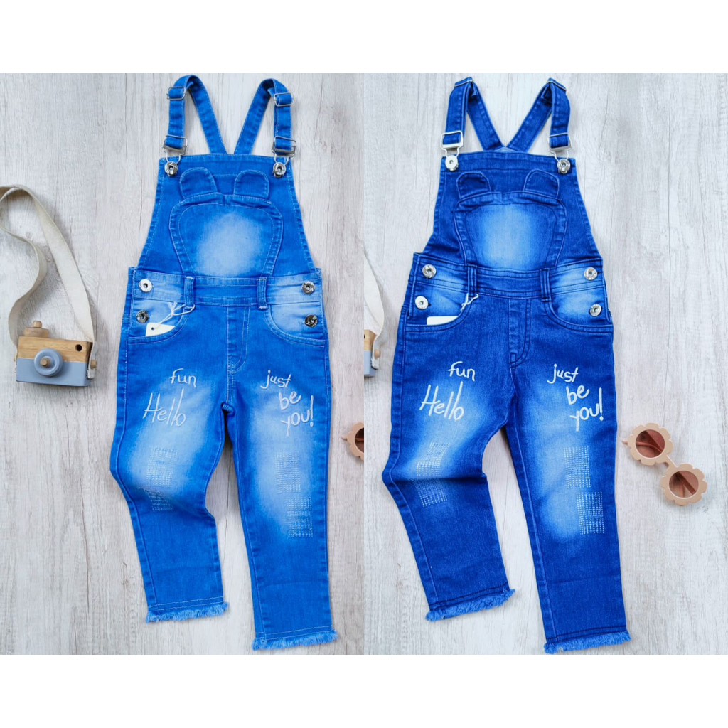 BAJU KODOK ANAK OVERALL JEANS STRECH OVERALL ANAK