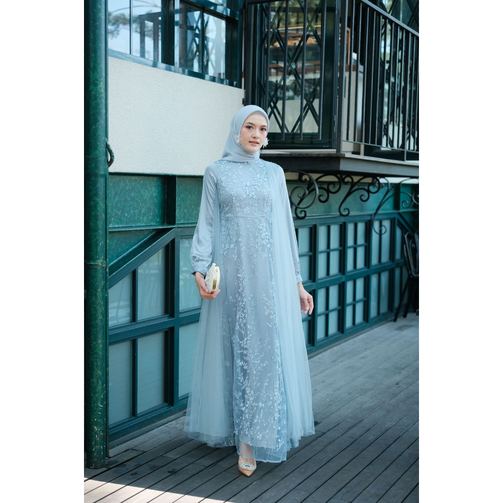 (Akita-Bella dress) dress exclusivr adha raya dress lamaran dress tunangan dress kondangan dress bahan lace premium ini