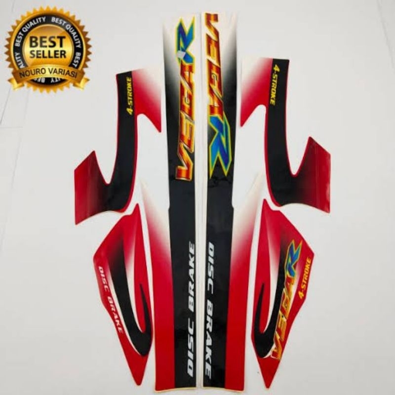 Striping vega R 2003 Merah putih sitcker striping decal body vega R lama 2003 merah putih