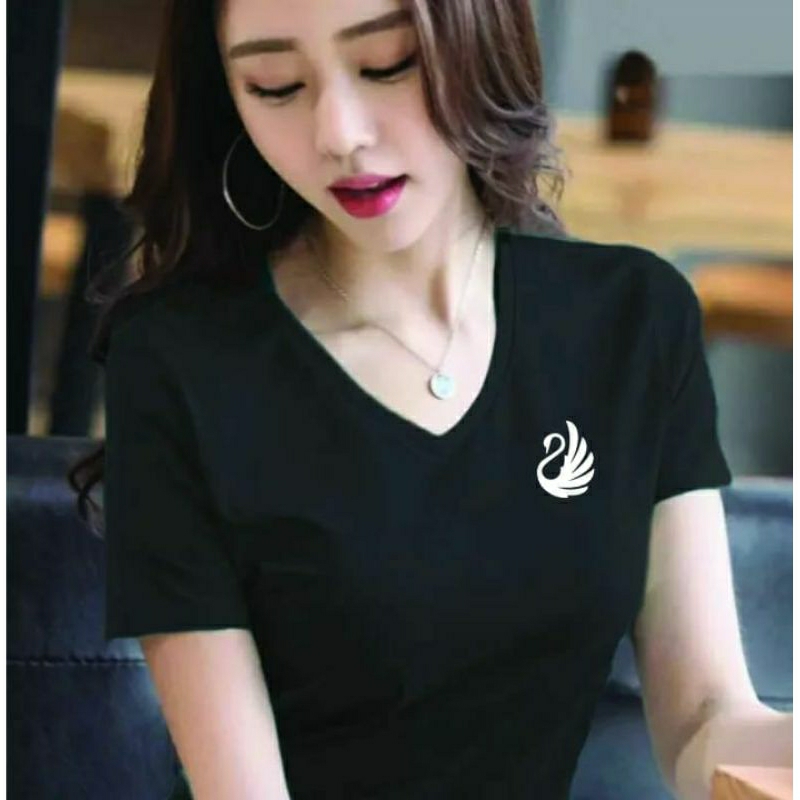 KAOS V.NECK LOGO LENGAN PENDEK