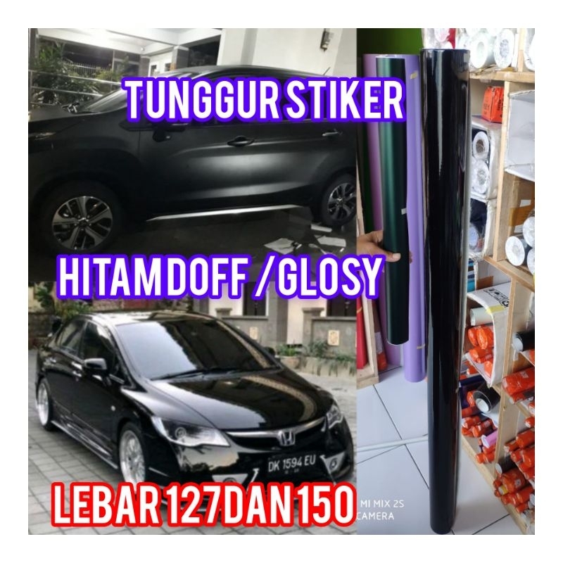 skotlet wraping mobil lebar 127 dan 150 hitam doff dan hitam glossy