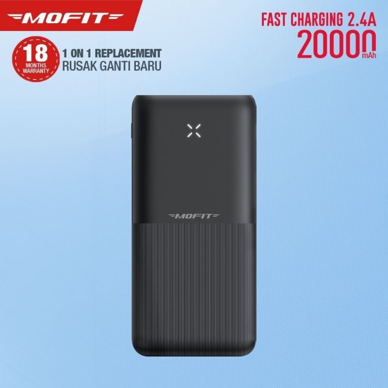 MOFIT M25 Powerbank 20000mAh Dual Port Input &amp; Output Fast Charge 2.4A