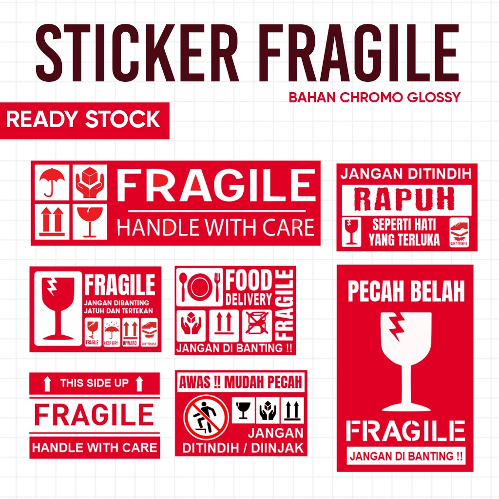 

STIKER FRAGILE/STIKER PENGIRIMAN OLSHOP /STIKER LABEL PENGIRIMAN/STIKER HATI HATI