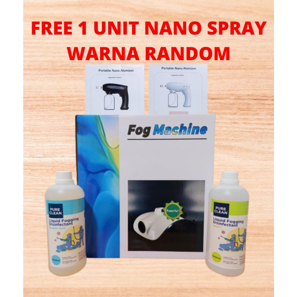 PROMO BUNDLING!!! FOG MACHINE + CAIRAN 1 LITER VARIAN BUBBLE GUM ATAU SEREH (PILIH SALAH SATU)