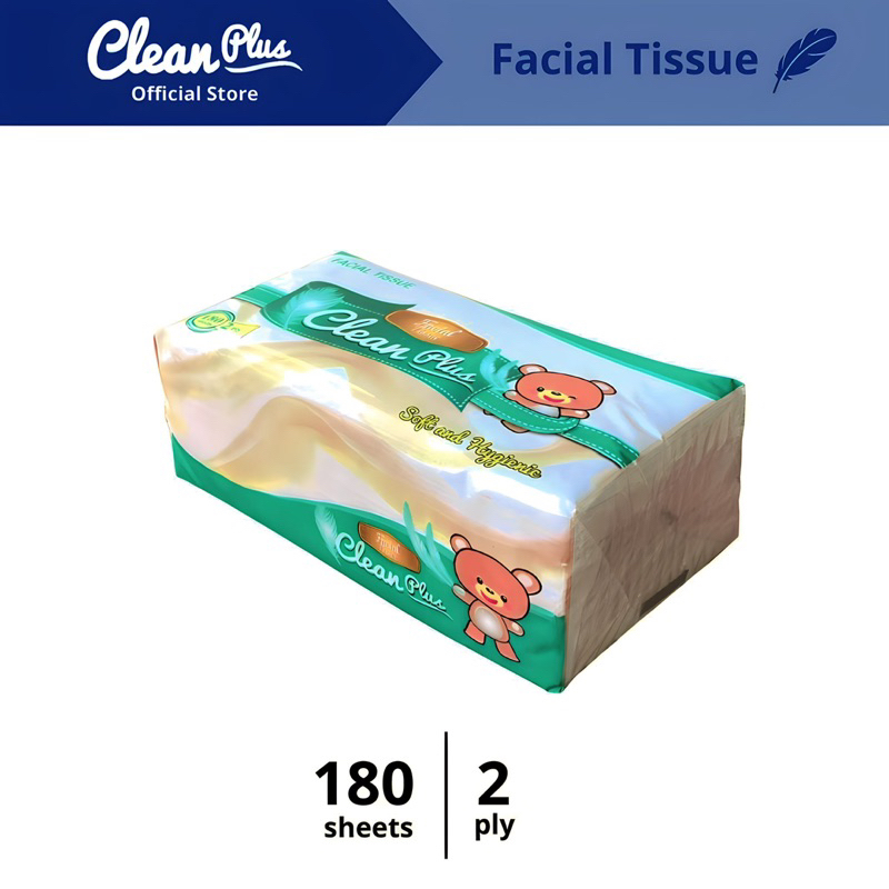 Clean Plus Softpack Tissue 180 Sheets Beruang 2 PLY