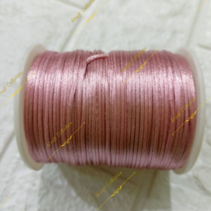 Tali Satin Kecil 1mm Dusty Pink 1meter (LImited Colour &amp; Stock)