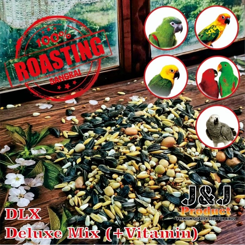 J&J Parrot Deluxe Mix 1kg dan Deluxe Mix Plus
