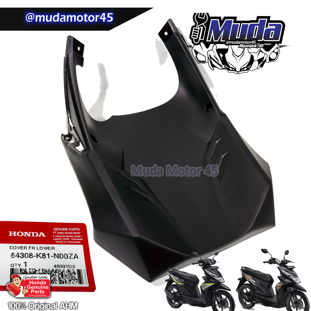 PARU BEAT ESP ECO STREET 2017 COVER BELAKANG RODA NEW  2018 FI ISS  64308-K81-N00ZA FRONT COWL FR LO