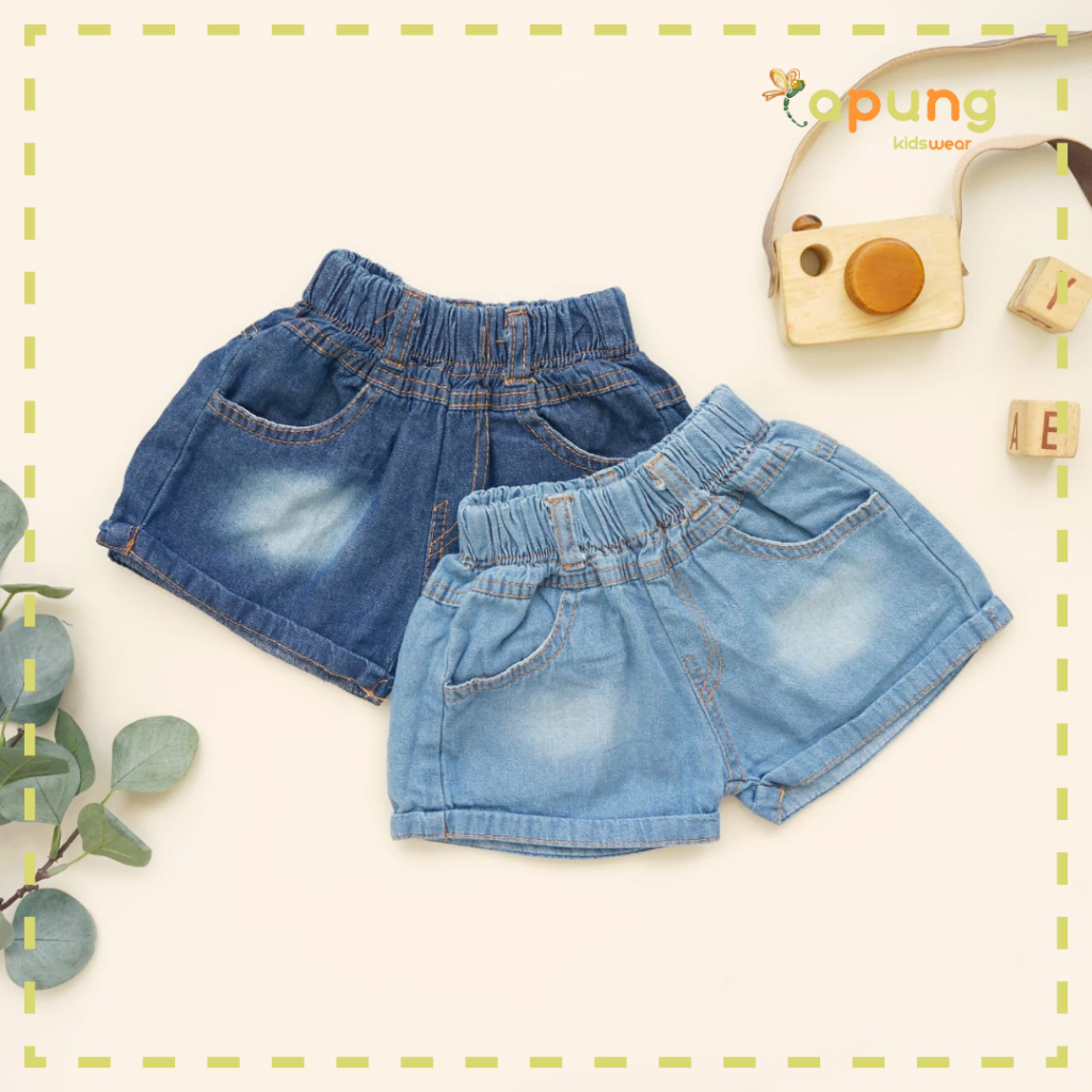 (Capung Kidswear) Celpen Jeans Baby/Celana Pendek Jeans Baby Sakura (6-12 Bulan)