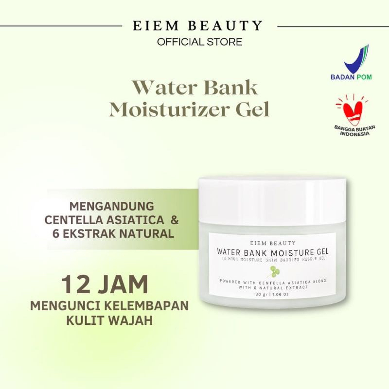 Eiem Beauty Water Bank Moisturizer 30g Pelembab Original BPOM COD 30gr 30ml