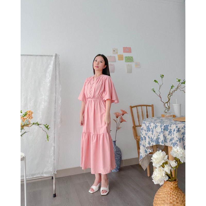 KANON - Manju Dress - Dress midi pantai / musim panas model vintage korean look
