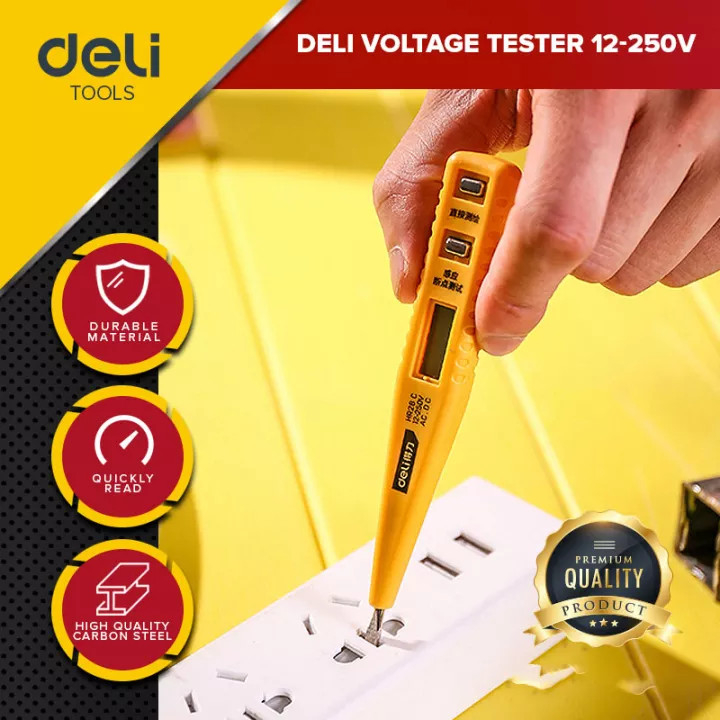 Deli Digital Test Pen 12-250V / Tespen Digital 12-250 VAC DELI