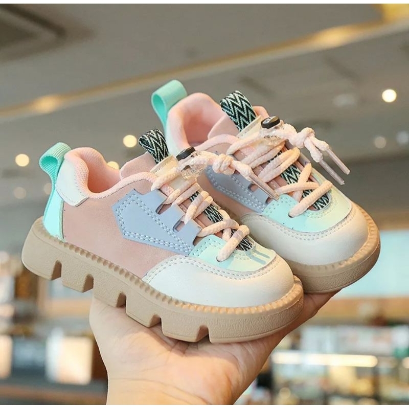 SUPER SALEE Sepatu Sneaker Anak Laki Laki dan Perempuan THICK SNEAKER Model Temali Size 21-30