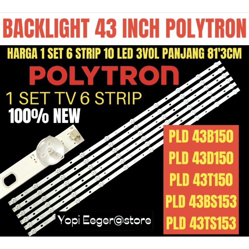 BACKLIGHT TV LED POLYTRON 43 INCH PLD43B150 PLD43D150 PLD43T150 PLD43BS153 PLD43TS153