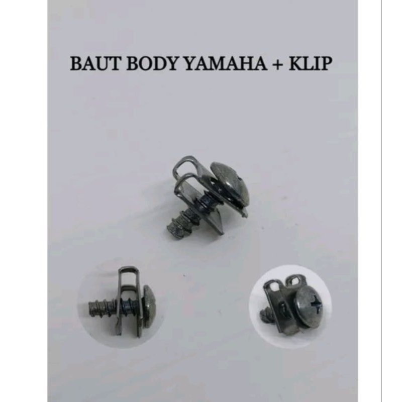 Baut bodi Yamaha Honda + klip 1 set isi 10pcs